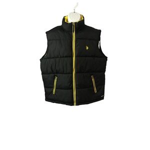 U.S. Polo Assn Mens XL Yellow & Black Puffer Bubble Vest